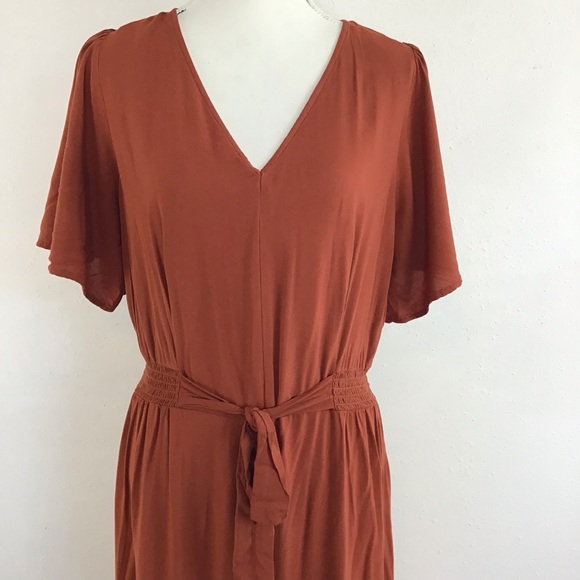 IVY STREET WOMEN CHESTNUT V-NECK SHORT SLEEVES, PALOOZA LEGS JUMPSUIT SIZE 1X - Picture 3 of 9